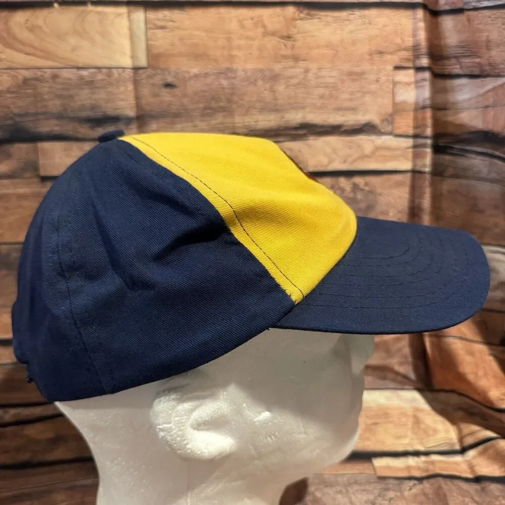 Boy Scouts BSA Cub Scouts Wolf Twill Cap Hat Navy Yellow S/M Snapback Vintage